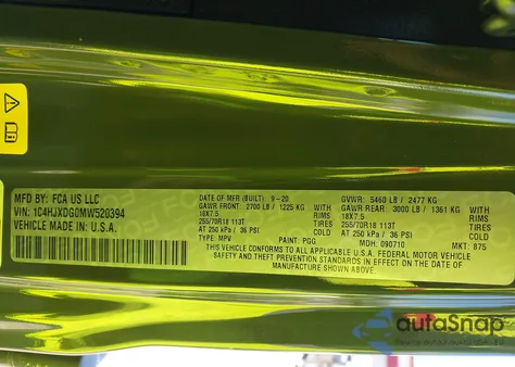 2021 Jeep Wrangler Unlimited Sport Altitude 4X4 from USA, damaged, VIN 1C4HJXDG0MW520394